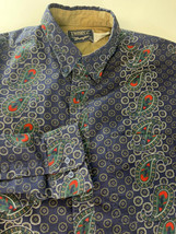 Vintage Wrangler Twenty X Men Shirt Paisley Long Sleeve Button Up XL 17.5 35/36 - £19.39 GBP