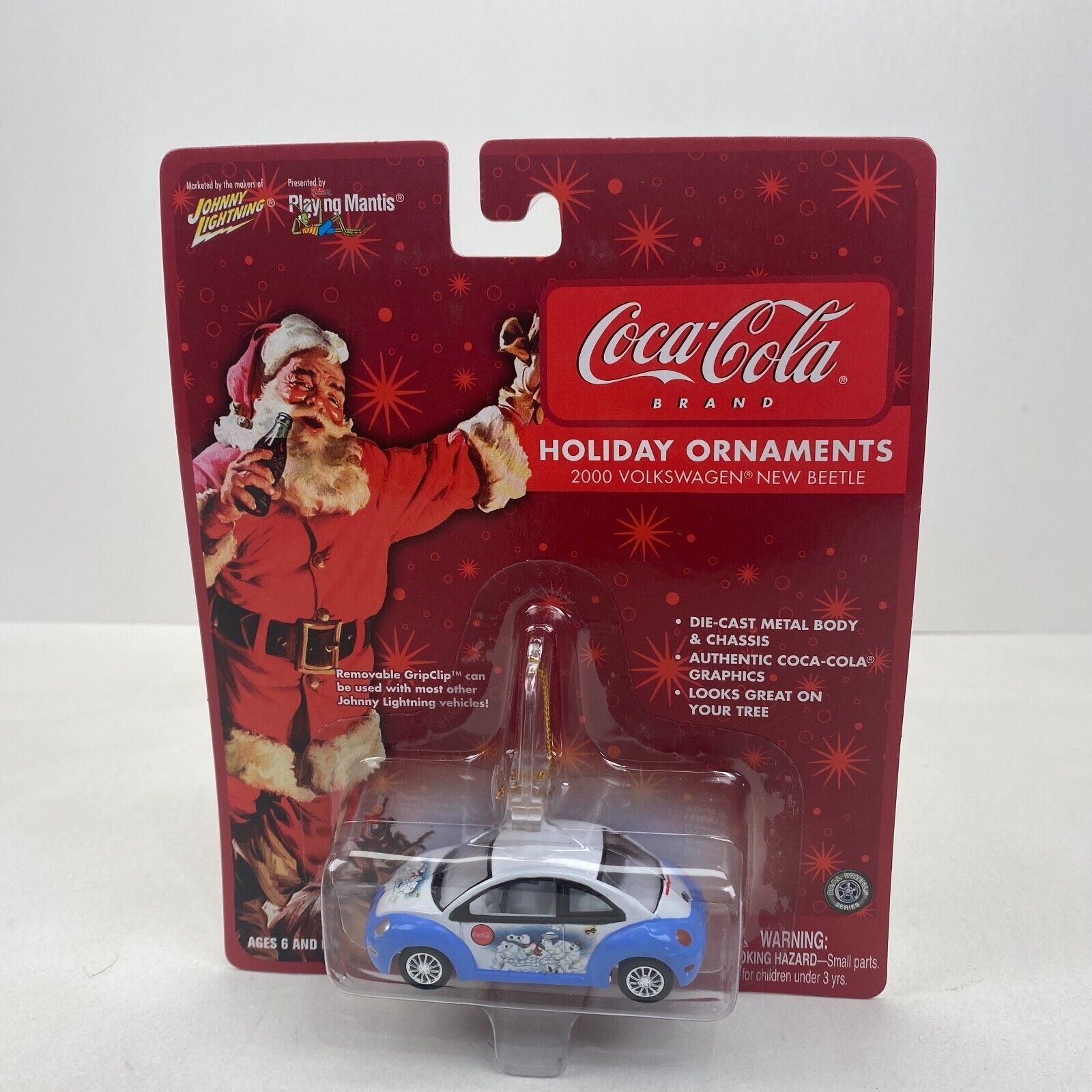 Johnny Lightning 2000 Volkswagen New Beetle Holiday Ornaments Coca Cola - $8.56