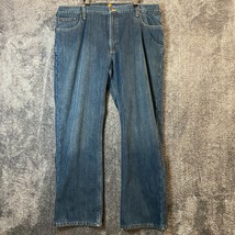 Carhartt Fleece Lined Jeans Mens 42x32 Medium Wash Work Warm Outdoors Rugged - £10.77 GBP