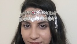Tigran the Great Forehead Flowery Silver Plated Drop, Armenian Headpieces Drop  - £46.35 GBP