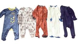 Baby Clothes Lot Newborn & 0-3M Boys 11pcs Onesies Sleepers Gerber Carter’s D image 2