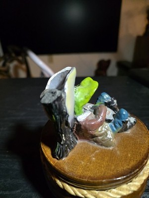 *READ 1979 Frog Cowboy Music Box Annette Little Original Sculpture Enesco Japan Item image 5