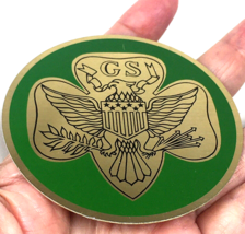 Girl Scout Emblem Thin Medallion Metal Disc Sticker 3 1/8&quot; - £15.29 GBP