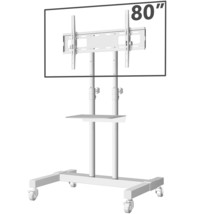 Mobile Tv Stand Rolling Tv Cart Floor Stand With Mount On Lockable Wheels Height - £219.15 GBP
