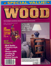 Better Homes &amp; Gardens Wood Magazine April 1994 Stylish Storage For Tapes &amp; Cds - £16.55 GBP