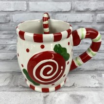 Cracker Barrel Christmas Peppermint Sweets &amp; Treats Cocoa Coffee Mug &amp; Spoon  - £15.11 GBP