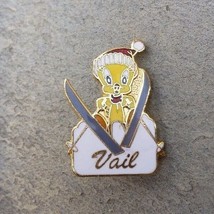 Vail Colorado Tweety Bird Looney Tunes Resorts Ski Skiing Travel Lapel Hat Pin - £9.71 GBP