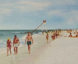 Long Beach Resort Panama City FL Linen Vintage Postcard Surf Sand Sunshine - £19.74 GBP
