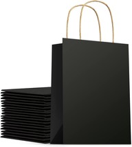 25 Pcs BLACK 5.25x3.75x8 Small Gift Bags with Handles, Birthday Gift Bags - £13.93 GBP