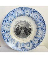 Antique Religious Plate The Adoration of the Magi Ceramic Maestricht Blue - £38.98 GBP