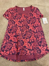 New with Tags LuLaRoe Classic Tee - Size XS Black Red Aztec Geometric Floral - £7.18 GBP