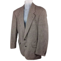 Vintage RON CHERESKIN Houndstooth Blazer Sports Jacket 44 R Camel Hair Brown - £18.97 GBP