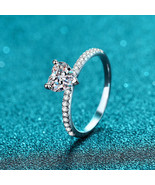 GRA Certified Heart-Shaped Pave Solitaire 1/2ct Moissanite S925 Engageme... - $136.00+