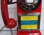 AE Three Slot Red Pay Telephone 1950&#39;s Operational Red Coil Line - $1,084.05