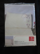 Pair Dmc Pik Stamped Pillowcases To Cross Stitch Kit #77503 VIOLETTES--22&quot; X 34&quot; - $9.90