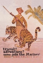 Travel? Adventure? Join the Marines by James Montgomery Flagg - Art Print - £17.32 GBP+