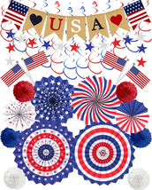 30 Pcs Patriotic Decorations for Memorial Day, 4th of July Decor - £11.45 GBP