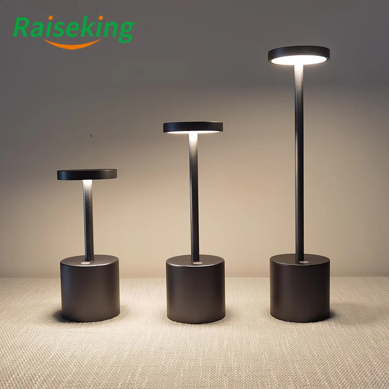  battery aluminium led cordless table lamp with touch dimmable for restaurant hotel ktv thumb200