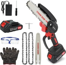 Mini Chainsaw: 6-Inch Cordless Portable Electric Chainsaw, And Courtyard... - £37.45 GBP