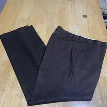 Puritan Straight Dress Pants Men&#39;s 36X32 Heather Brown Flat Front A-64 - $253.83 MXN