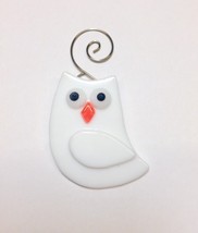 Snowy Owl Fused Glass Ornaments - £16.08 GBP