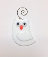 Snowy Owl Fused Glass Ornaments - £15.14 GBP