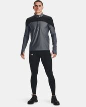 Under Armour Mens Qualifier 1/2 Long Sleeve Shirt 1326595002 Gray/Black - $45.87+