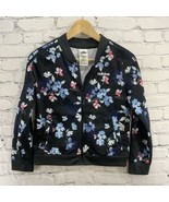 Adidas Jacket Girls Youth Sz L Blue Floral Print Full Zip - £15.56 GBP