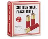 NEW Shotgun Shell LED Flashlights Set of 3 red &amp; gold 4 inches battery p... - £9.34 GBP