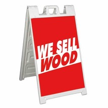 We Sell Wood Signicade 24x36 Aframe Sidewalk Sign Banner Decal Fire Grill - £37.11 GBP+