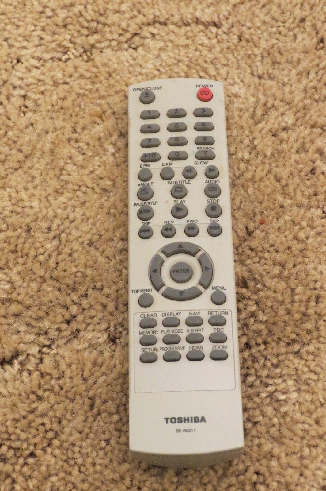 TOSHIBA SE-R0217 DVD PLAYER REMOTE CONTROL SD6000SU, SDSD4990KU, SER0217 - $9.85