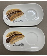 Woodard and Charles 2 Biscotti Plates 8&quot; Hand Painted Thailand No Cups - $12.91