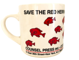 Humorous Mug &quot;Save the Red Herrings&quot; by Counsel Press, NY 3.75&quot;H 3.5&quot;W 1... - £13.41 GBP