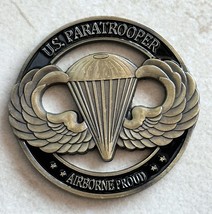 Us Army Paratrooper Airborne Challenge Coin-Hallow Bronze/Black New! - £11.07 GBP