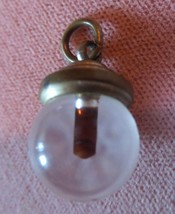Vintage Baltic Dark Cognac Amber In Glass Charm Or Pendant - £15.66 GBP
