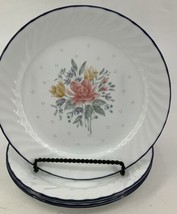 Corelle PROMISE Swirl Edge 10&quot; Dinner Plates  Set of 5 Blue Pink Yellow Floral - £29.16 GBP