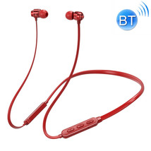 Bluetooth 5.0 earphone neck-mounted wire magnetic adsorption function red - $19.99