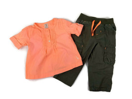 Carter&#39;s Girls 18 Months Orange and Green Convertible Pant Set - $12.12