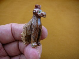 Y-GIR-30) red GIRAFFE African animal gem stone figurine SOAPSTONE PERU g... - $8.59