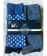 Men&#39;s Crew Socks One Size Casual Dress American Flag NEW Stars &amp; Stripes... - £12.79 GBP
