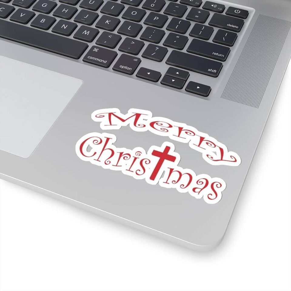 Kiss-Cut Stickers "Merry Christmas" Red in 4 Sizes