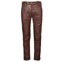 Leather Brown Pants Mens Outfit - $155.00