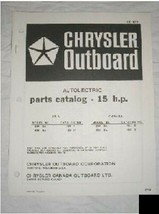 Chrysler Outboard Parts Catalog Autolectric 15 HP - £8.52 GBP