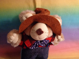 Vintage 1986 Wendy&#39;s Farrell Furskins Bear Brown Hat 7&quot; Plush - £1.82 GBP