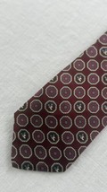 Mickey Mouse Silk Necktie Burgundy Geometric The Tie Works Balancine USA  - £11.43 GBP