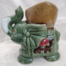 Lucky Trunk Up Green Howdah Elephant Bamboo Cactus Succulent Pottery Pla... - £11.86 GBP