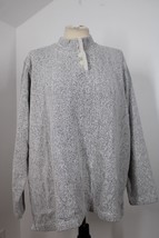 Orvis XL Gray Heather Mock Neck 1/4 Button Cotton Blend Pullover Sweater... - $24.70