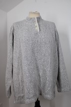 Orvis XL Gray Heather Mock Neck 1/4 Button Cotton Blend Pullover Sweater... - £18.45 GBP