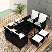 9 Piece Outdoor Poly Rattan Dining Set Garden Patio Furniture Sets Chair... - $588.85+