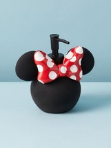 NWT Disney Minnie Mouse Black Soap Dispenser 6in Red Polka Dot Bow Lotion Pump - £30.28 GBP
